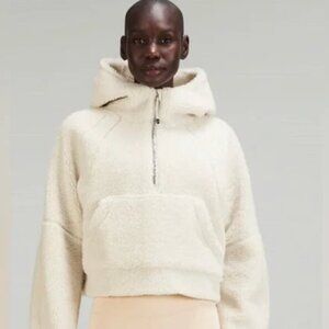 LULULEMON Scuba Oversized Half-Zip FLEECE Hoodie S/M White Opal